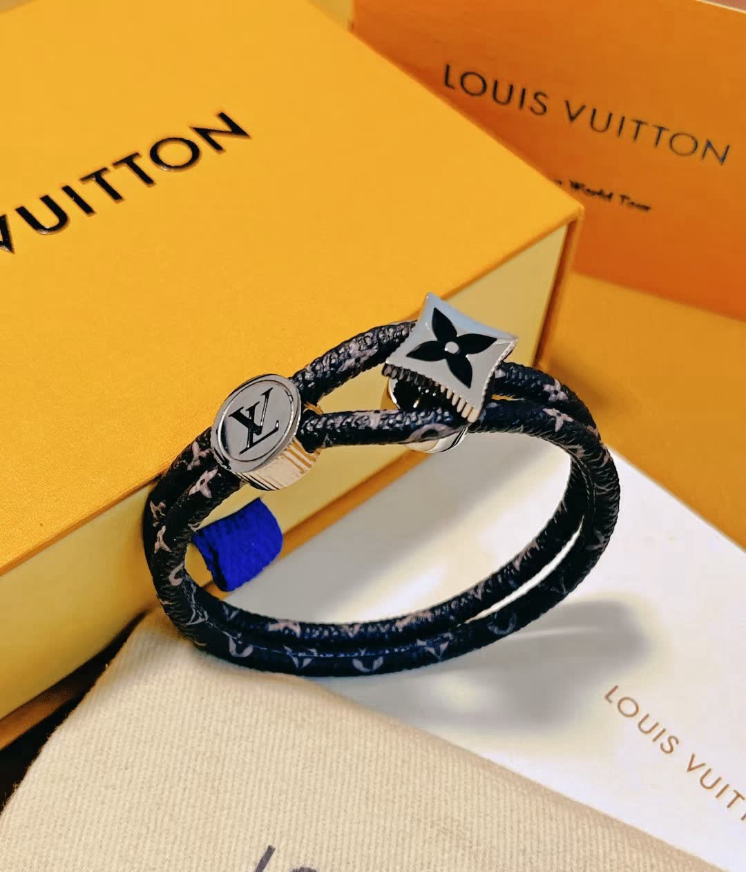 Louis Vuitton LV Monogram Leather Bracelet